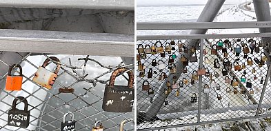 Koniec „kłódek miłości” na grudziądzkiej Marinie. Przeciążają konstrukcję kładki
