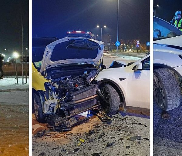 Kolizja na ul. Konstytucji 3 Maja. Dwa auta rozbite, interweniowała straż pożarna-99922