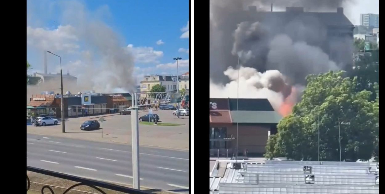Pożar McDonald's na Włodka w Grudziądzu. Trwa akcja służb