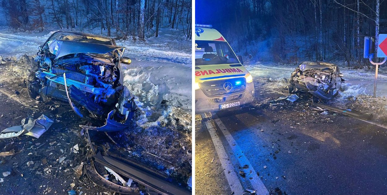 Poważny wypadek w Kłódce. Siedem osób w szpitalu, DK16 całkowicie zablokowana