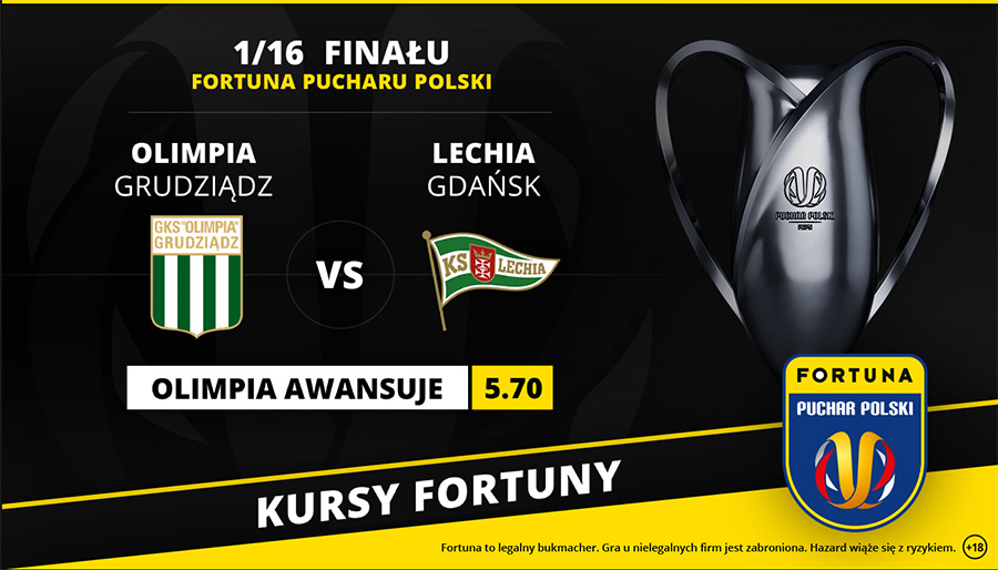 Zakłady na mecz Olimpia - Lechia w Fortuna